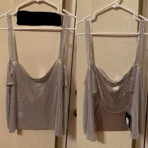 CHAIN LINK CROP WITH CLASP BUCKLE BACK!